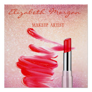 Adorable Red Lipstick ,Makeup artist Poster