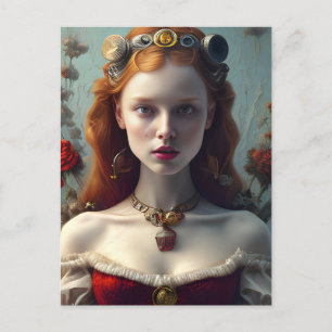 Adorable Redhead Princess AI Generated Art Postcard