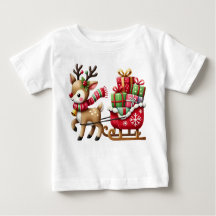 Adorable Reindeer and Sleigh Christmas Design