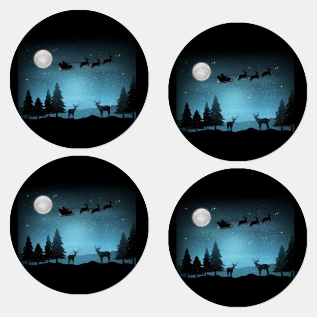 Adorable Reindeer At Night (Group)