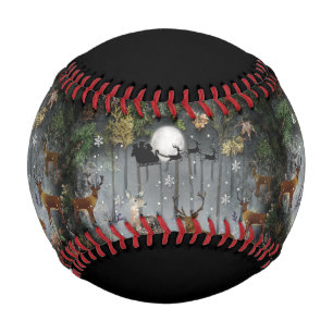 Adorable Reindeer At Night Baseball