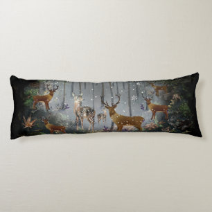 Adorable Reindeer At Night Body Cushion