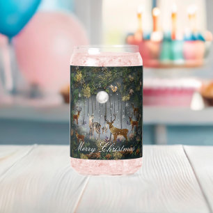 Adorable Reindeer At Night Can Glass