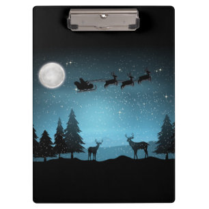 Adorable Reindeer At Night Clipboard