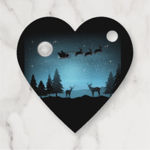 Adorable Reindeer At Night Favour Tags