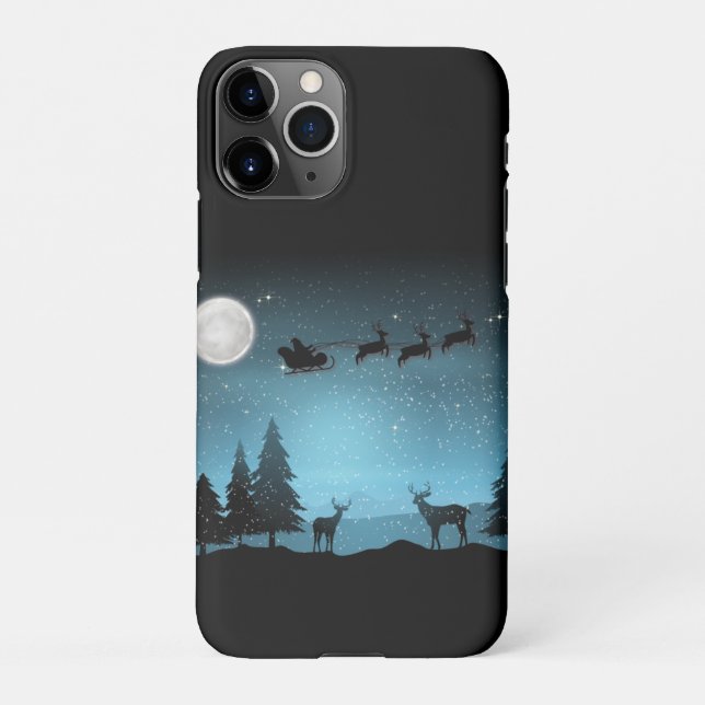 Adorable Reindeer At Night iPhone Case (Back)