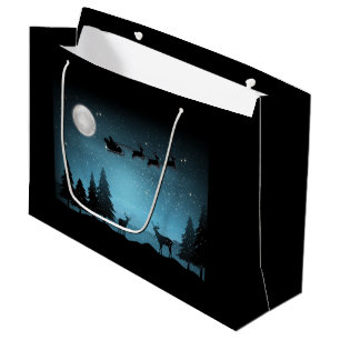Adorable Reindeer At Night Large Gift Bag