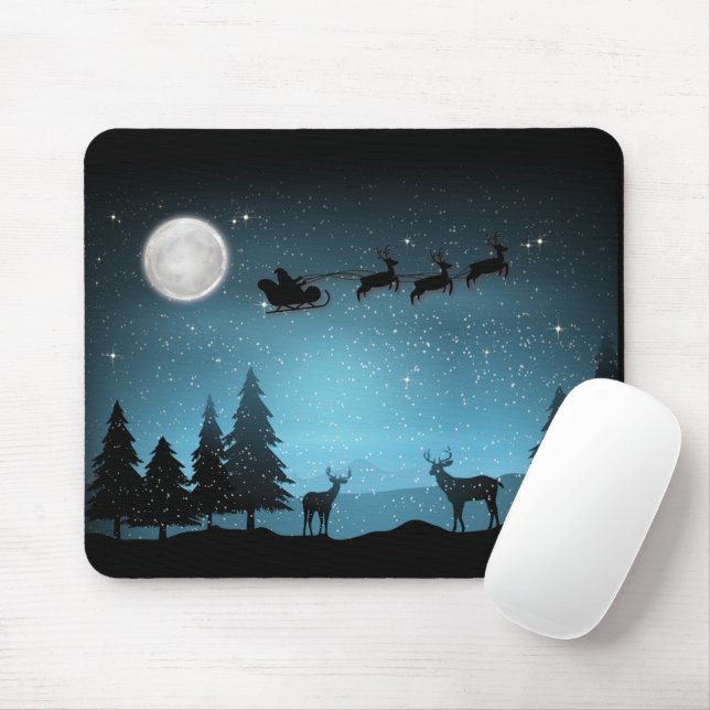 Adorable Reindeer At Night Mouse Pad (With Mouse)