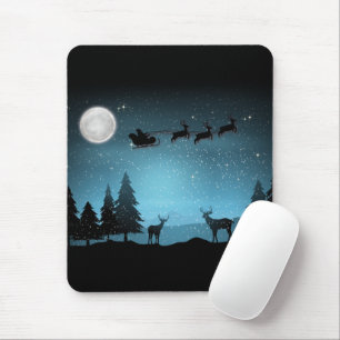 Adorable Reindeer At Night Mouse Pad