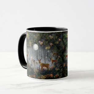 Adorable Reindeer At Night Mug
