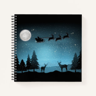 Adorable Reindeer At Night Notebook