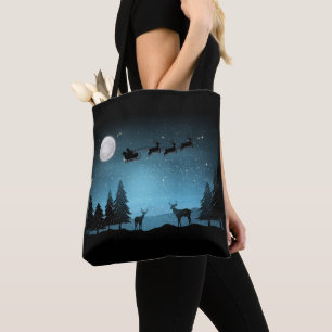 Adorable Reindeer At Night Tote Bag