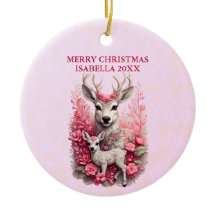 Adorable Reindeer Customisable Christmas Ornament