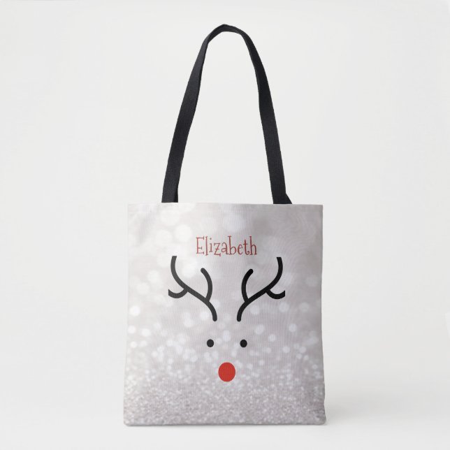 Adorable Reindeer Face,Bokeh    Tote Bag (Front)