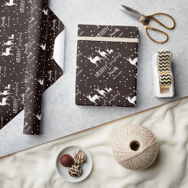Adorable Reindeer Pattern Christmas Wrapping Paper (Crafts)