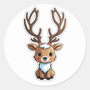 Adorable Reindeer Sticker - A Festive Friend