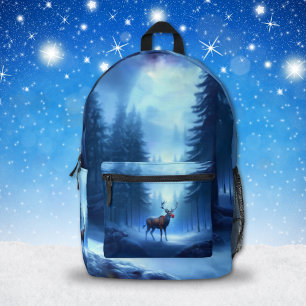 Adorable Reindeer Winter Wonderland Holiday Printed Backpack