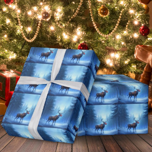 Adorable Reindeer Winter Wonderland Holiday Wrapping Paper