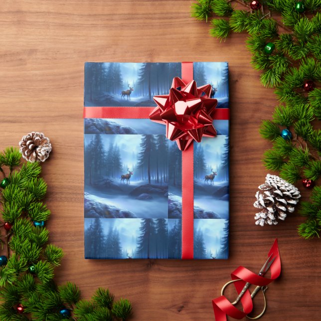 Adorable Reindeer Winter Wonderland Holiday  Wrapping Paper (Holiday Gift)