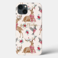 Adorable Reindeers, Birds, Flowers