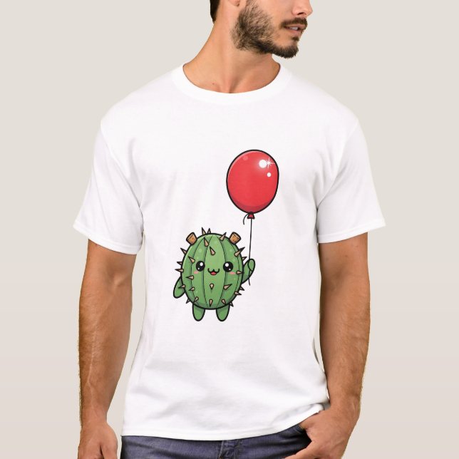 Adorable Round Cactus with Corks T-Shirt (Front)