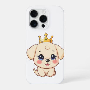Adorable Royal Puppy with Golden Crown   Cute Kawa iPhone 16 Pro Case