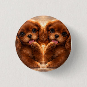 Adorable Ruby Cavalier Spaniel 3 Cm Round Badge