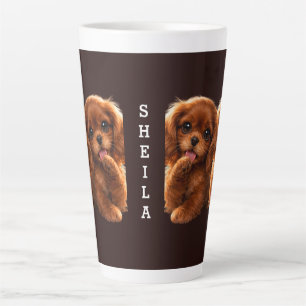 Adorable Ruby Cavalier Spaniel Latte Mug
