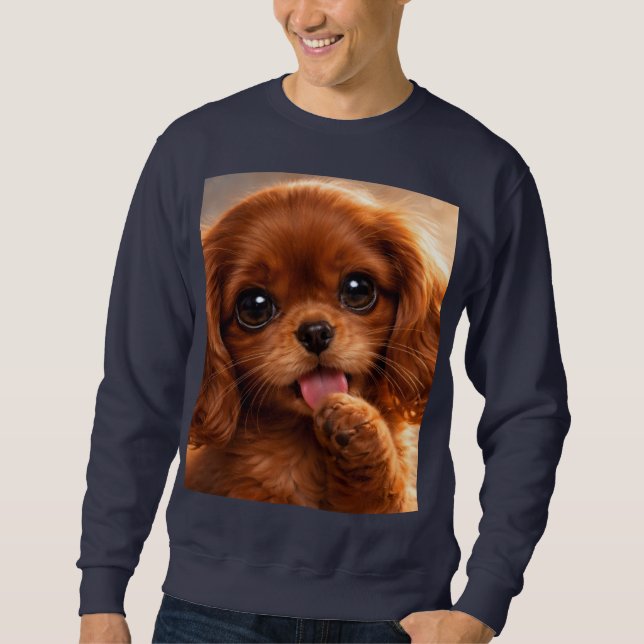 Adorable Ruby Cavalier Spaniel Sweatshirt (Front)