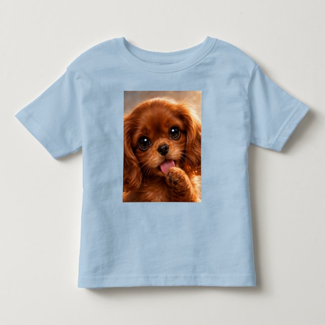 Adorable Ruby Cavalier Spaniel Toddler T-Shirt (Front)
