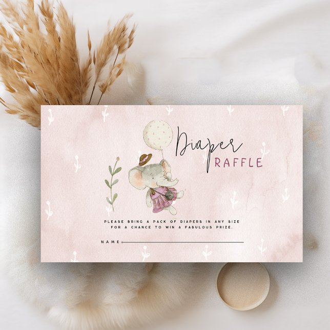 Adorable Rustic Boho Baby Shower Elephant Enclosure Card (Creator Uploaded)