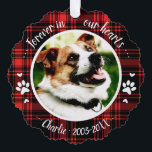 Adorable Rustic Dog Pet Memorial Custom Photo Tree Decoration Card<br><div class="desc">Adorable Rustic Cat Pet Memorial Custom Photo Ornament Card</div>
