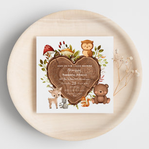 Adorable rustic  Woodland Animals Baby Shower  Invitation