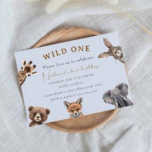 Adorable Safari Forest Animals Birthday  Invitation