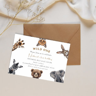 Adorable  Safari  forest Animals Birthday   Invitation