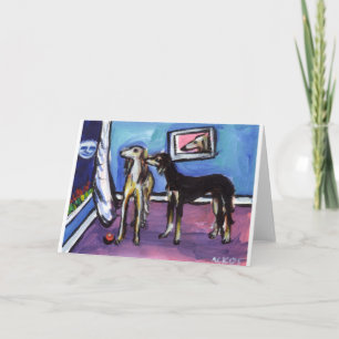 Adorable Saluki moon design Card