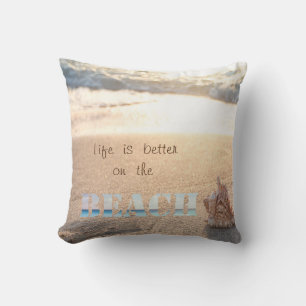 Adorable Sand, Ocean, Seashell, Beach Cushion