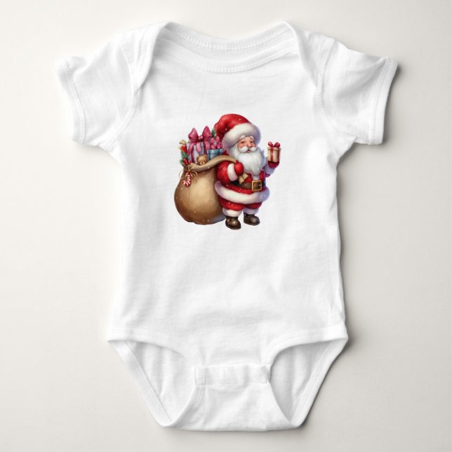 Adorable Santa Baby Bodysuit (Front)