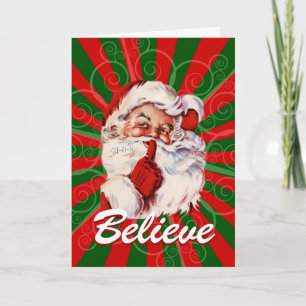 Adorable Santa Believe Christmas Card