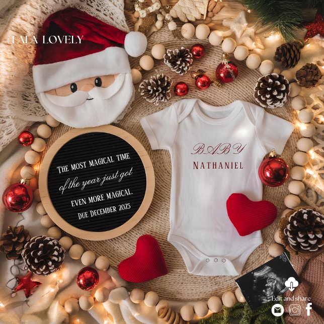 Adorable Santa Christmas Pregnancy Announcement (Creator Uploaded)