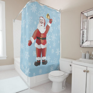 Adorable Santa Claus Cartoon Funny Christmas Shower Curtain