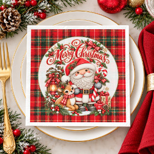 Adorable Santa Claus Merry Christmas Napkin