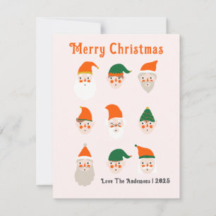 Adorable Santa Claus Pattern Holiday Card