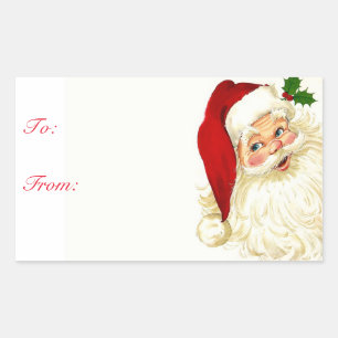 Adorable Santa Clause Christmas Gift Tag Stickers