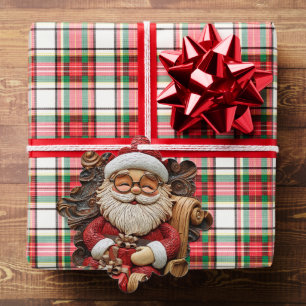 Adorable Santa Riding in Sled  Tree Decoration Card