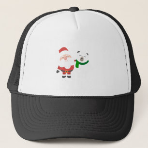 Adorable Santa With Polar Bear Trucker Hat