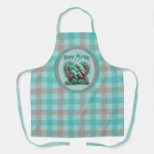 Adorable "Say Krill" Whale Family Portrait Apron