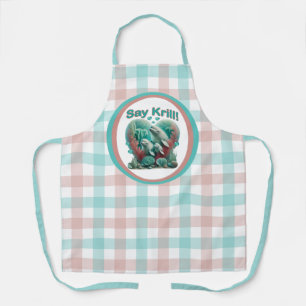 Adorable "Say Krill" Whale Family Portrait Apron
