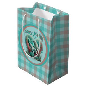 Adorable "Say Krill" Whale Family Portrait Medium Gift Bag