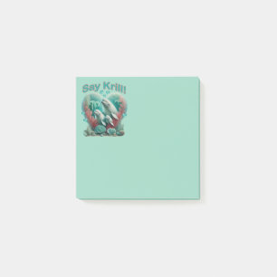 Adorable "Say Krill" Whale Family Portrait Post-it Notes